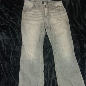 Light Gray Straight-Leg Jeans